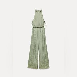 NEW Zara Sage Green Jumpsuit Size Medium - Zara 9878 165 505